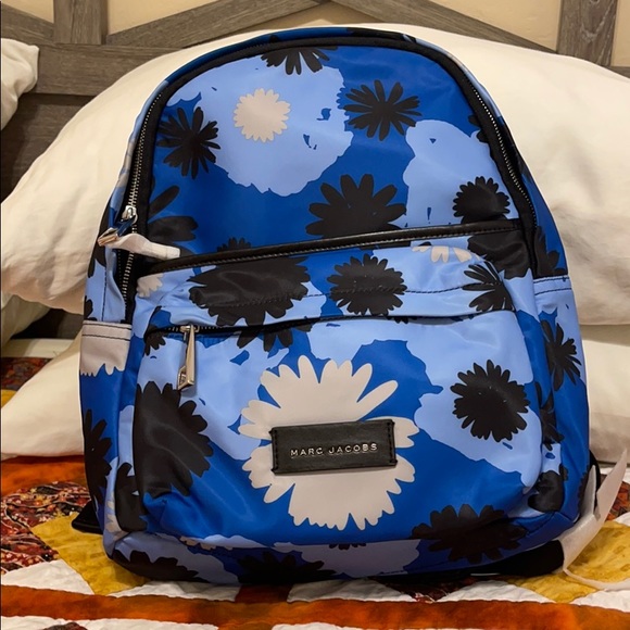 Marc Jacobs Biker Blue floral Print Backpack - Picture 2 of 4